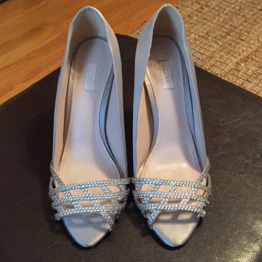 Beautiful, glittery silver heels